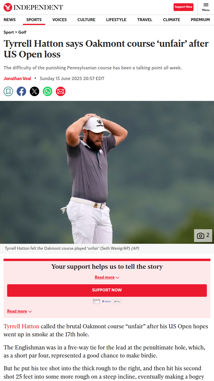 Hatton vs. Oakmont: Was It Really Unfair?