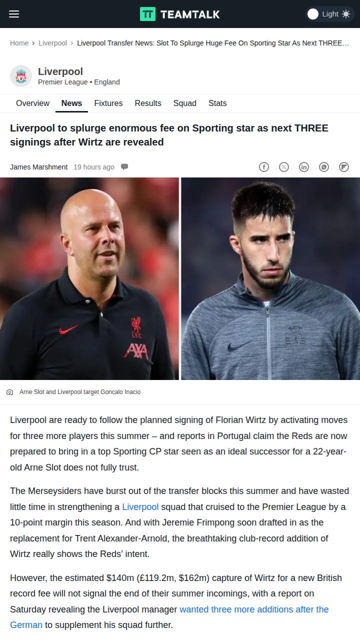 Inacio In, Quansah Out? Reds’ Big Summer Move