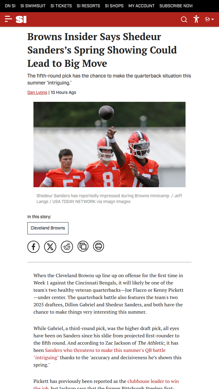 Shedeur Sanders Heating Up Browns QB Race