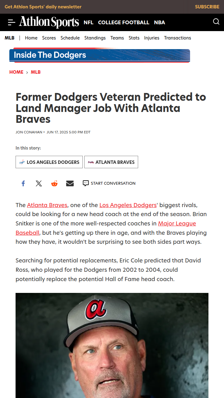 Could 'Grandpa Rossy' Lead the Braves Next?