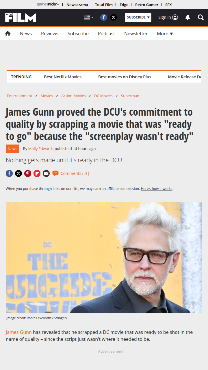 James Gunn Axes DC Movie for Script Issues 🎬