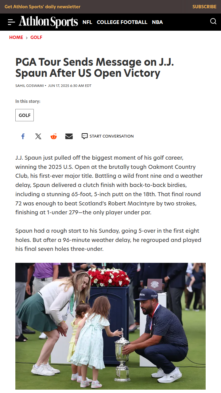 Spaun’s Miracle Putt Seals U.S. Open Glory