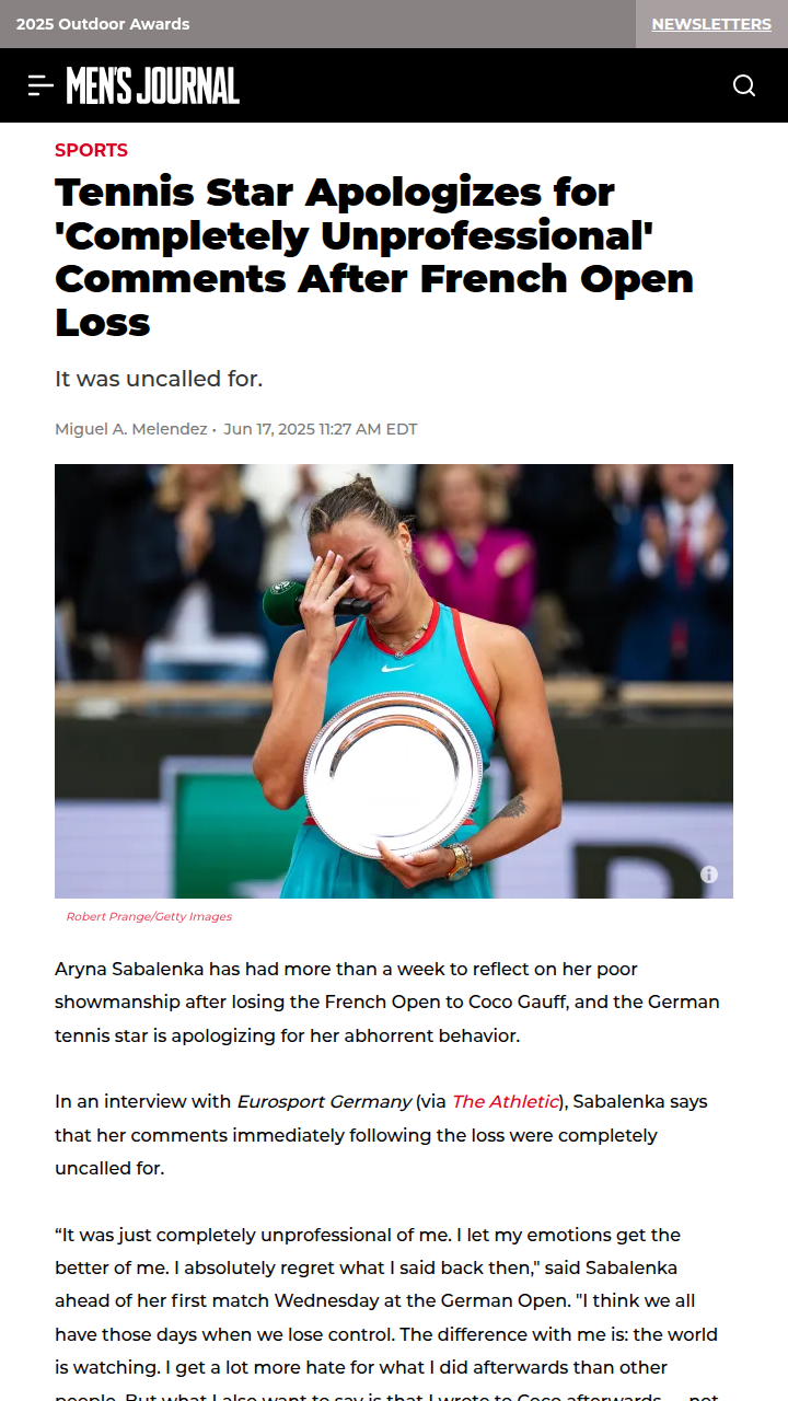 Sabalenka’s Apology: Rivalry or Respect?