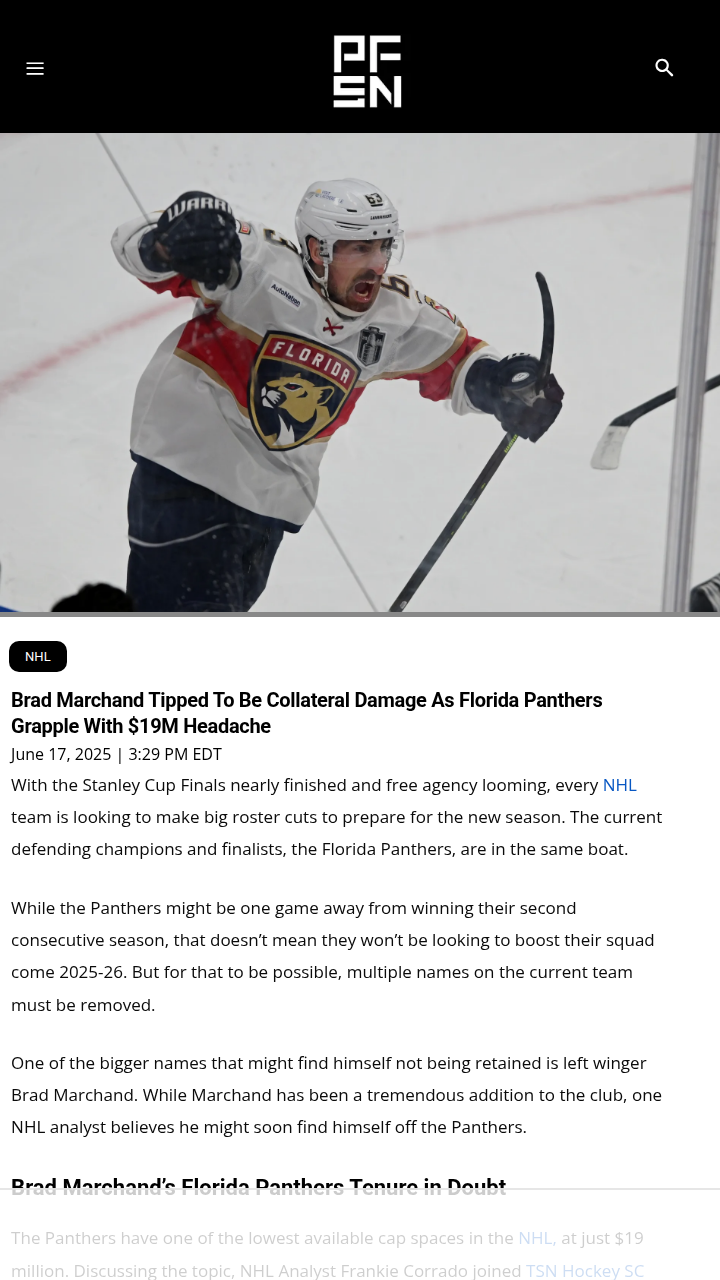 Is 'The Rat' Marchand Out in Florida?