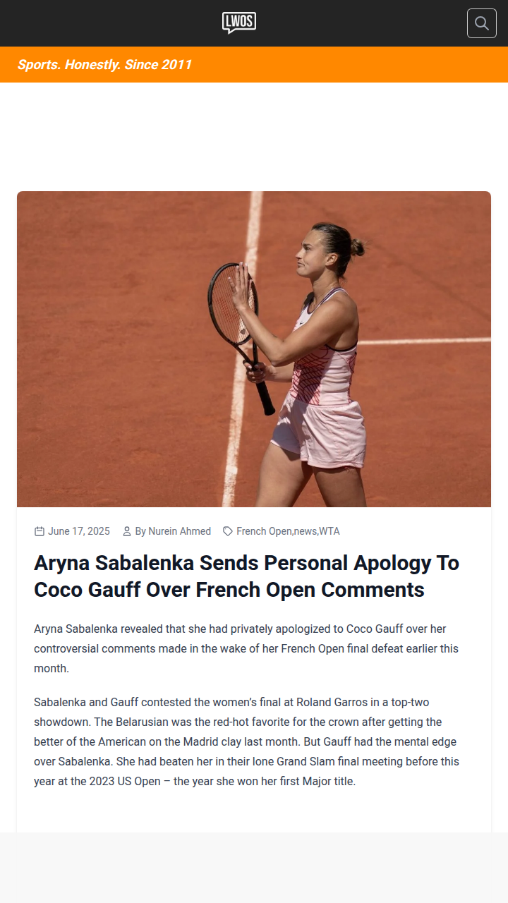 Sabalenka Makes Amends with Coco After Final