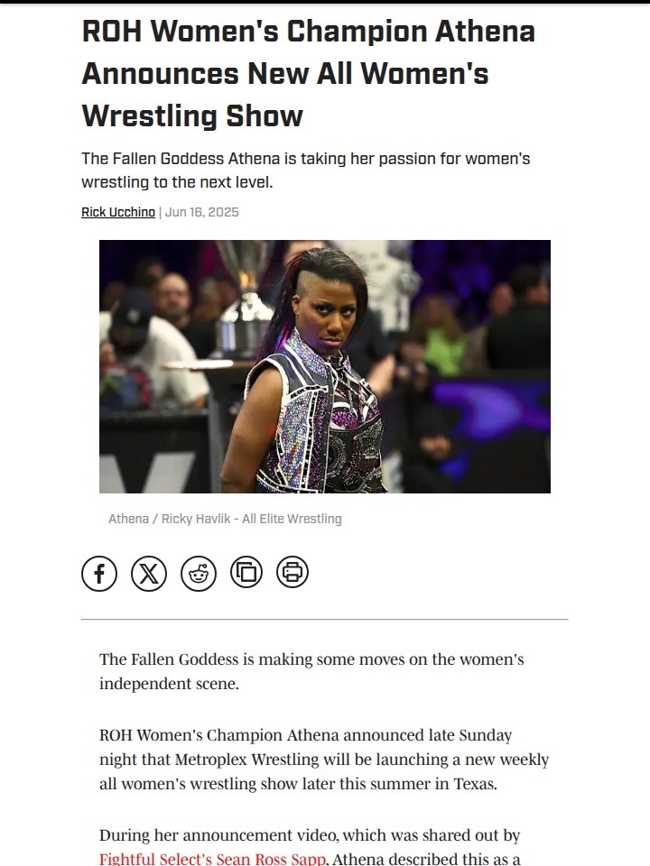 Athena’s Big Move: All-Women’s Show Drops