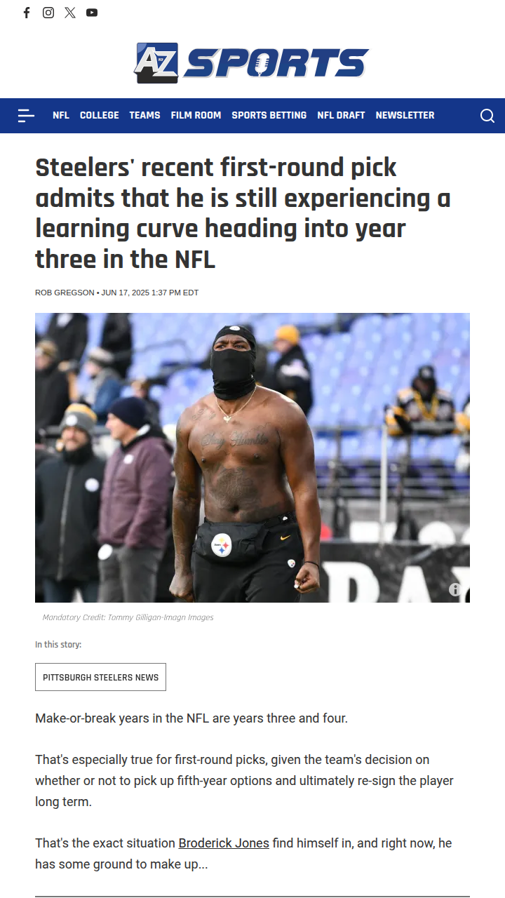 Broderick Jones: Make-or-Break at LT?