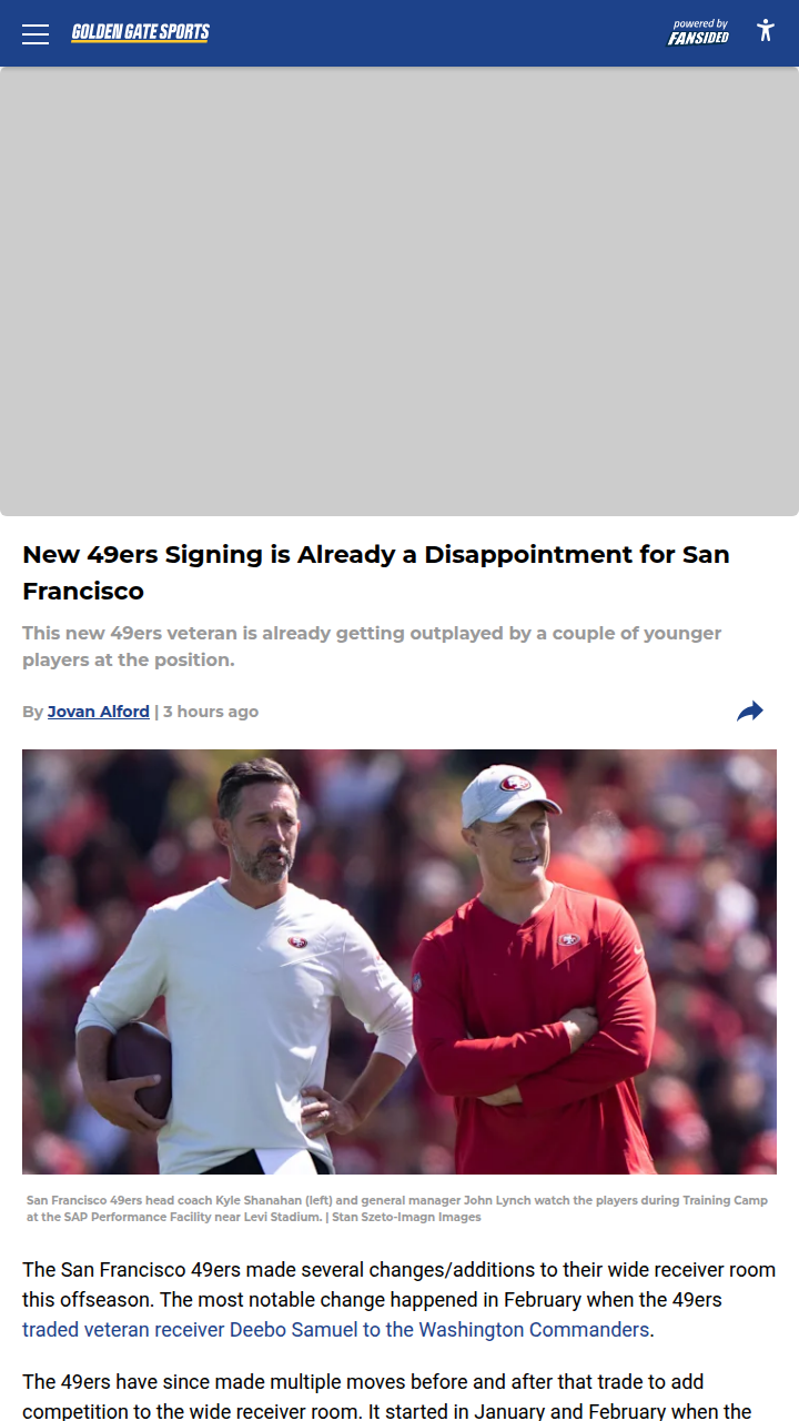 Hodgins Fading Fast in 49ers WR Battle?