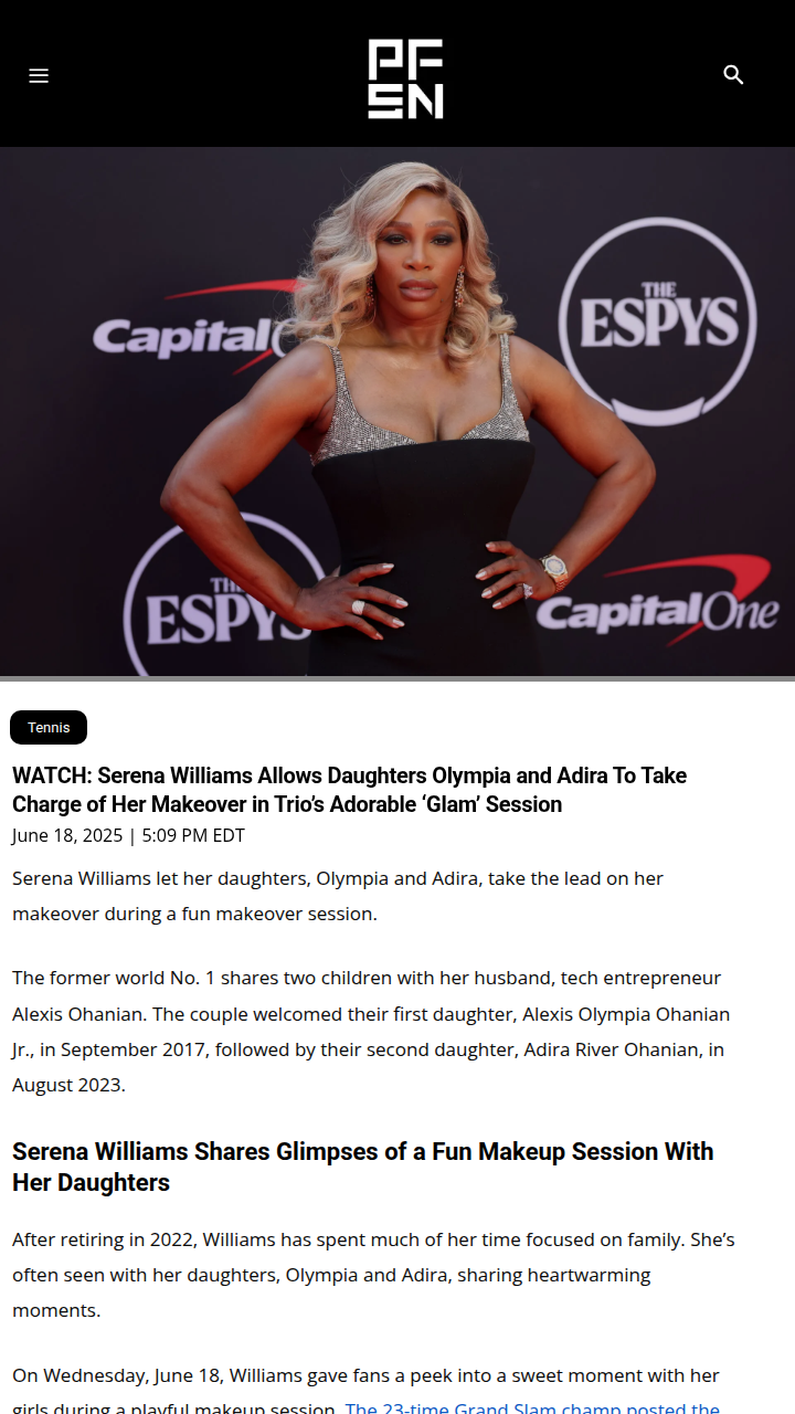 Serena’s Little Glam Squad Steals the Show