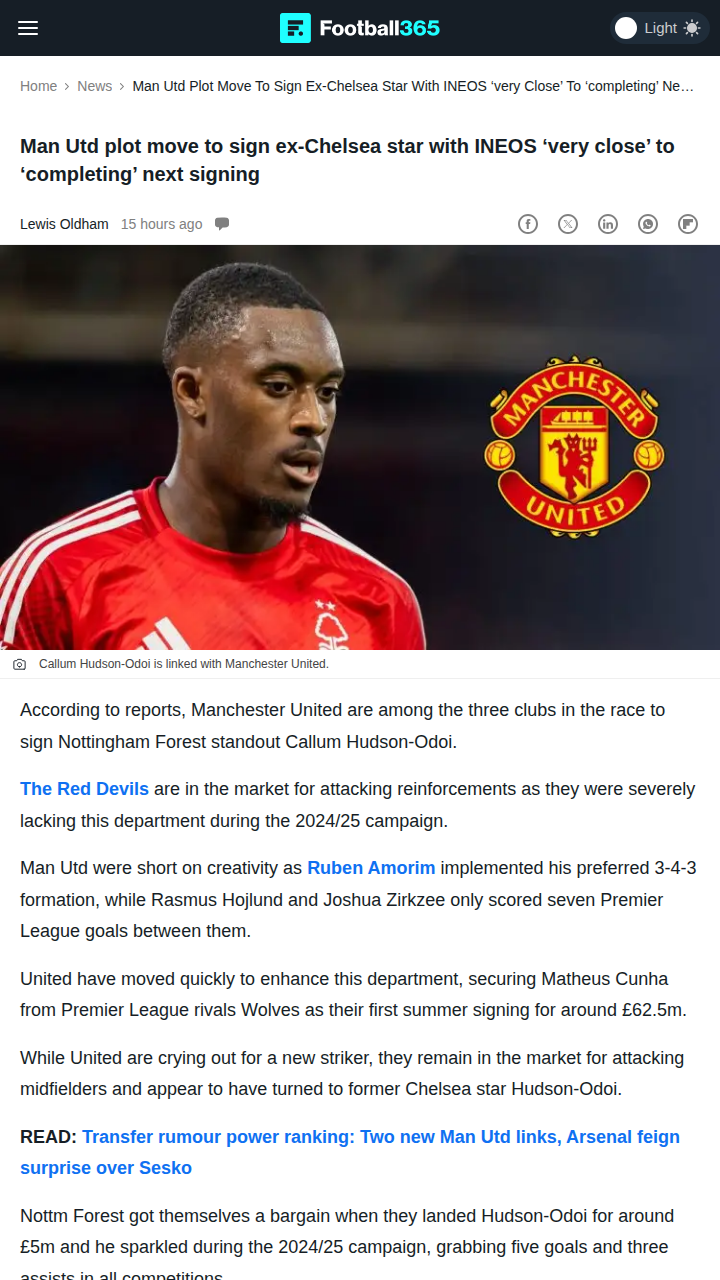 Red Devils Eye Hudson-Odoi & Mbeumo