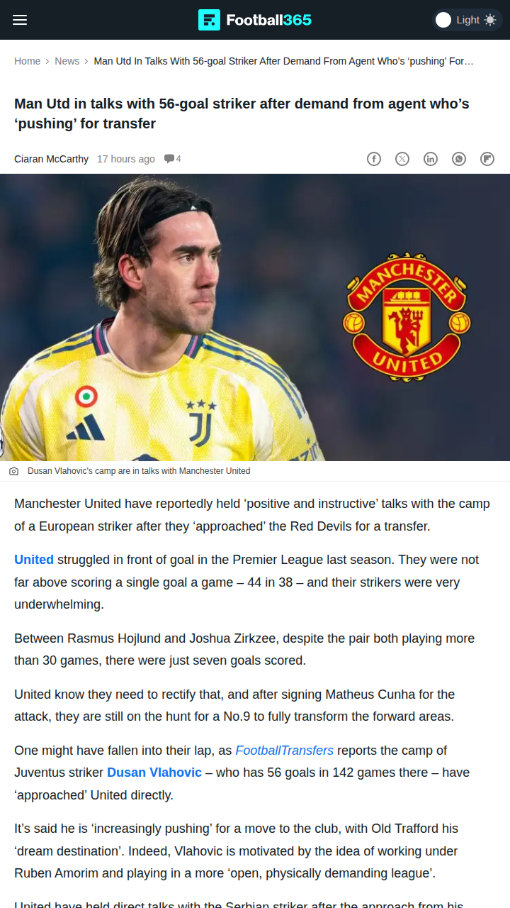 Vlahovic to Old Trafford: Dream Move or Risk?