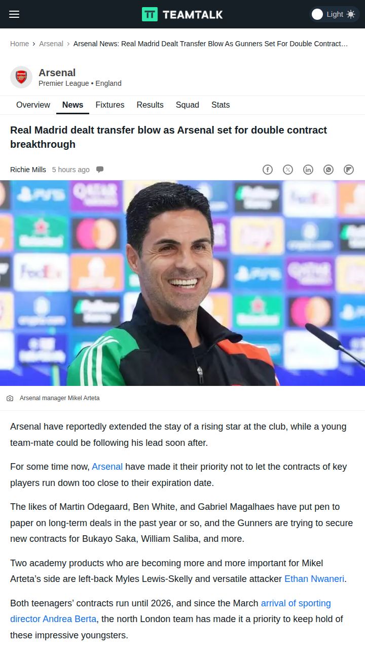 Lewis-Skelly Snubs Madrid, Stays a Gunner!