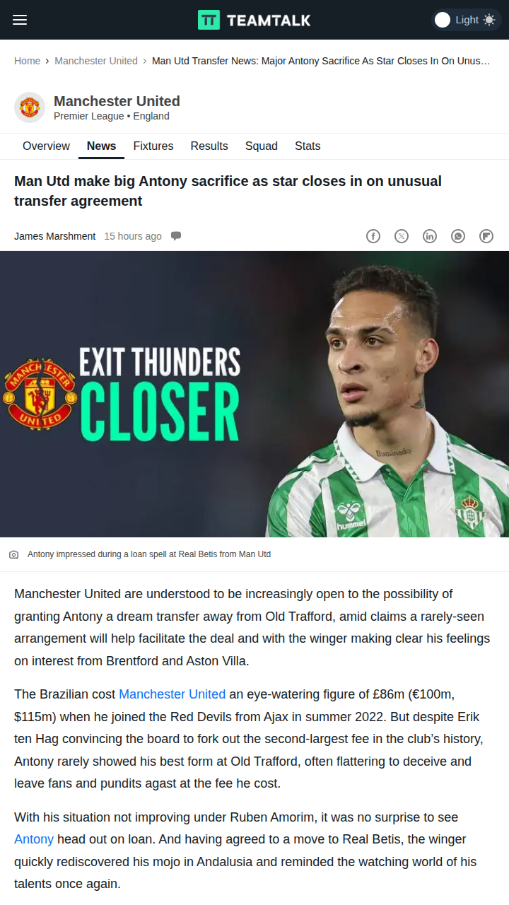 Antony’s Betis Revival: Co-Ownership Twist?