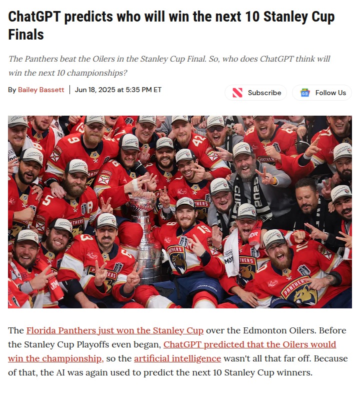 Did ChatGPT Nail the Next NHL Dynasty?