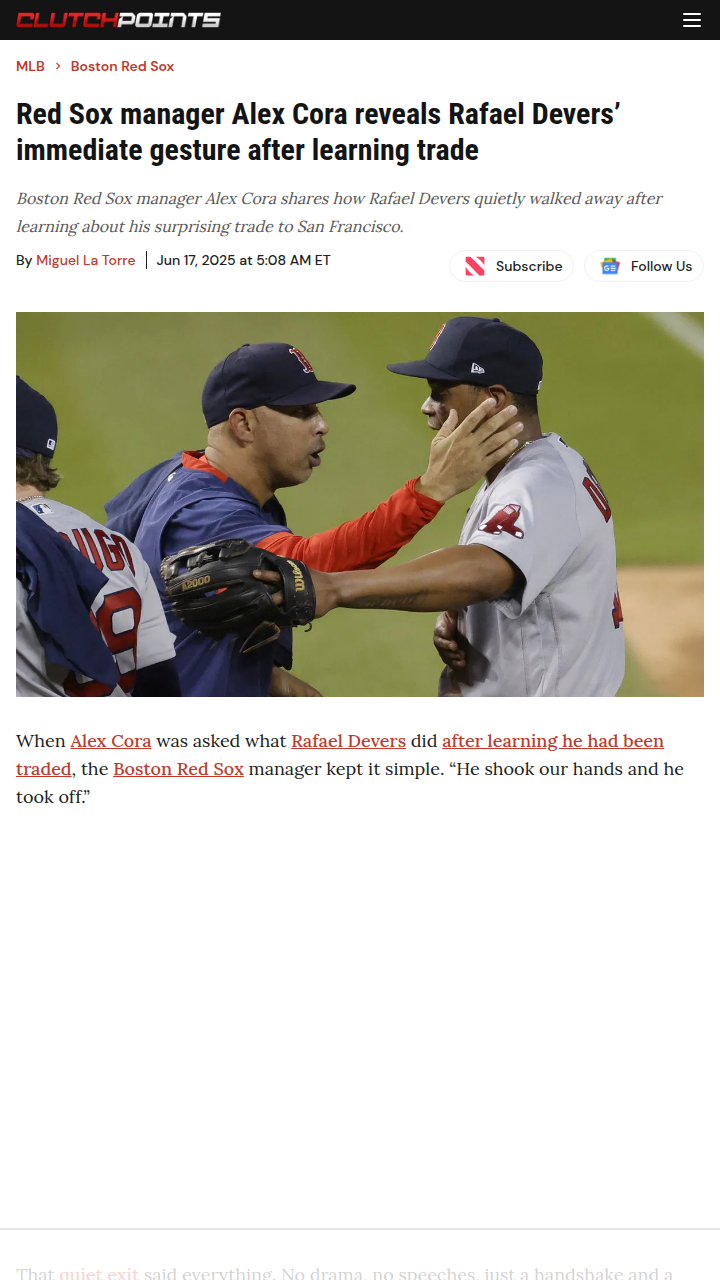 Devers’ Quiet Goodbye: Sox-Giants Shock