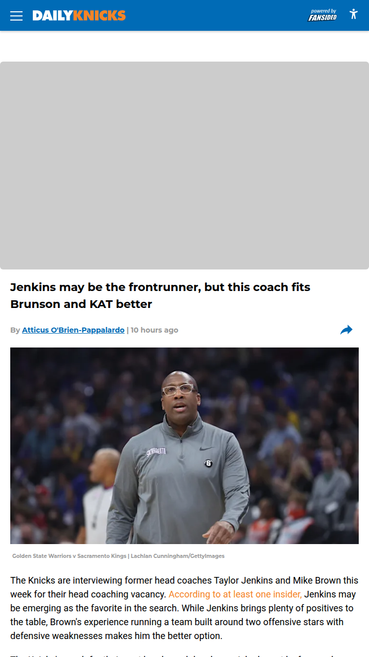 Is Mike Brown the Missing Piece for KAT & Brunson?