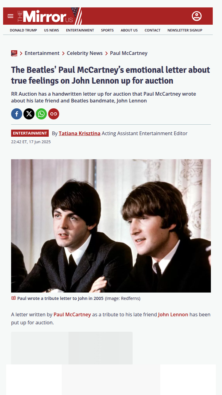 Paul’s Letter: Truth About Lennon Revealed ✉️