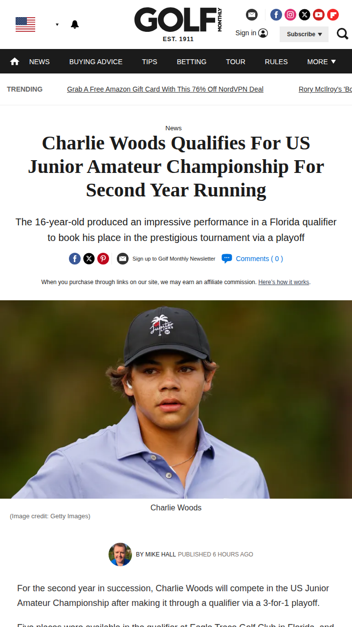 Charlie Woods Clutch in US Junior Am Playoff