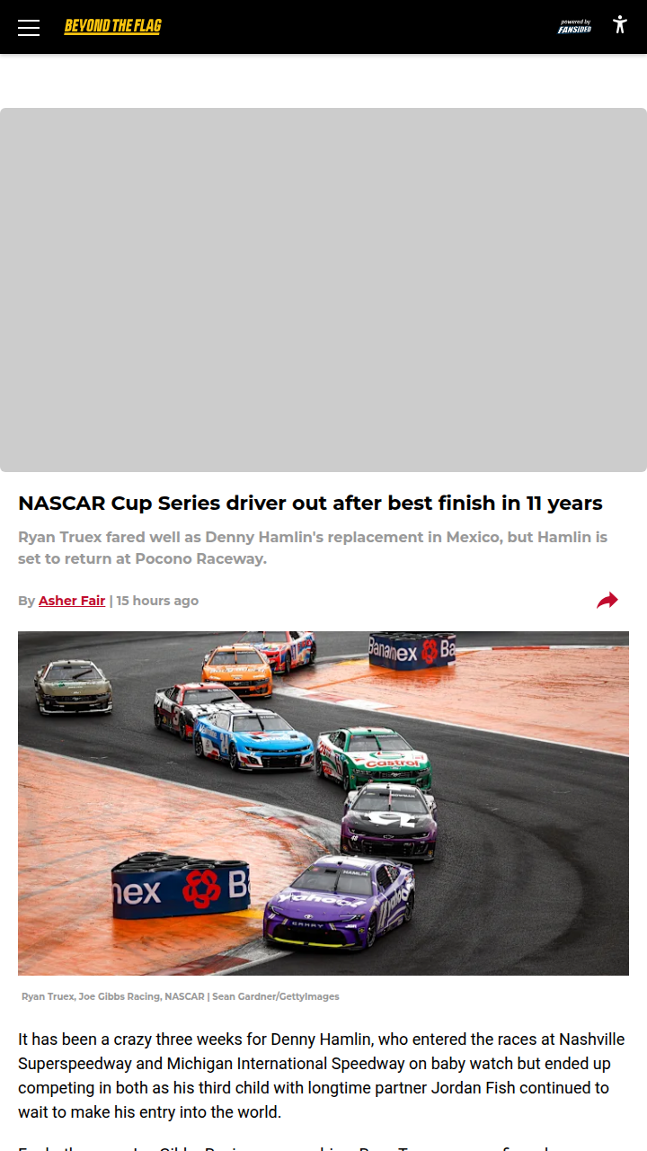 Truex Steps In, Hamlin’s Streak Ends at 406