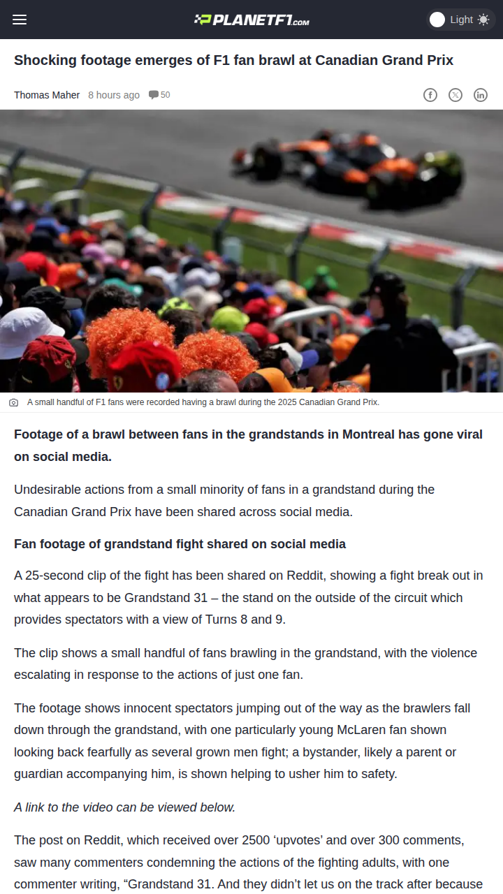 Grandstand 31 Brawl: F1 Fans Shocked