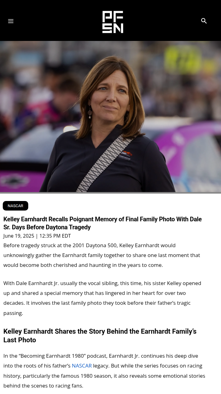 Kelley’s Heartfelt Memory of The Intimidator