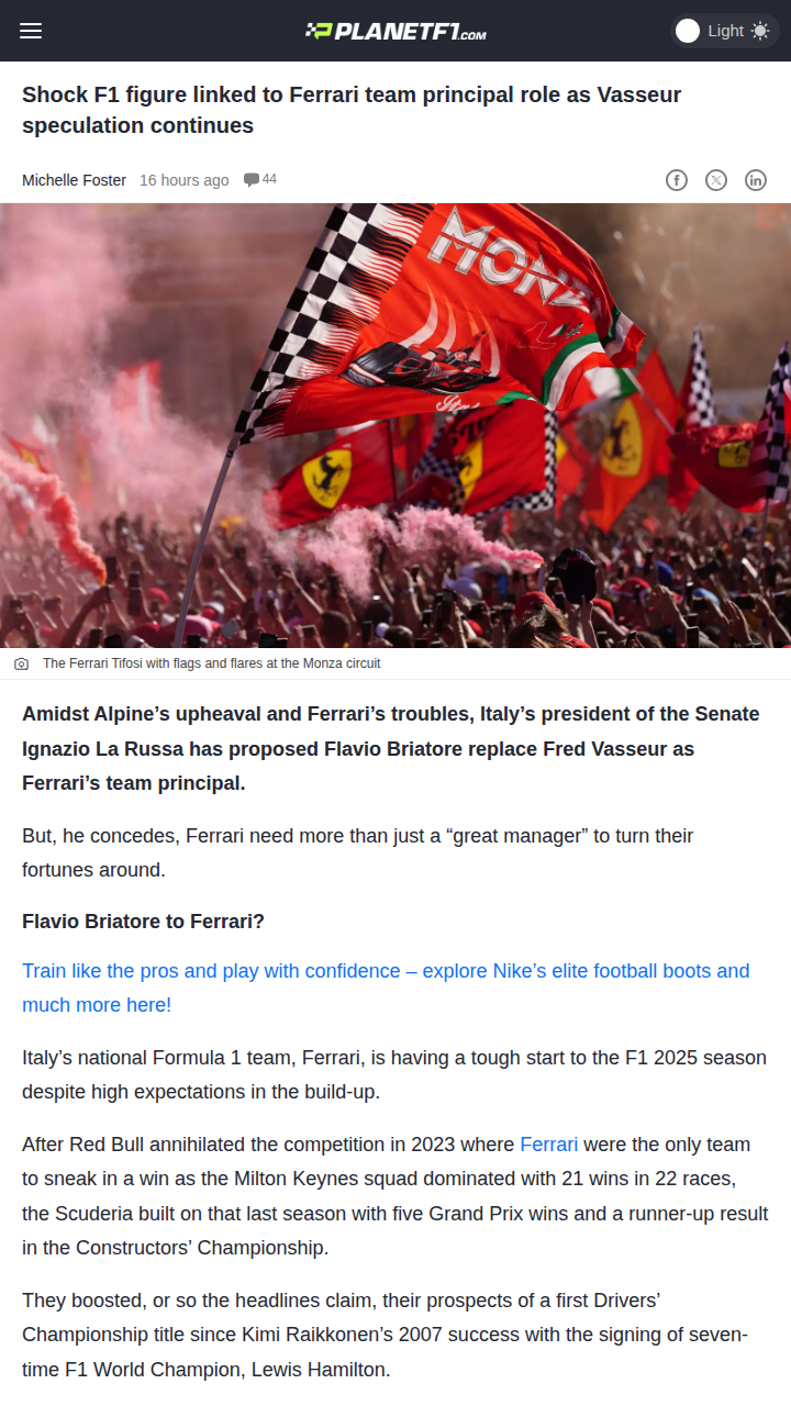 Could Briatore Really Shake Up the Scuderia?