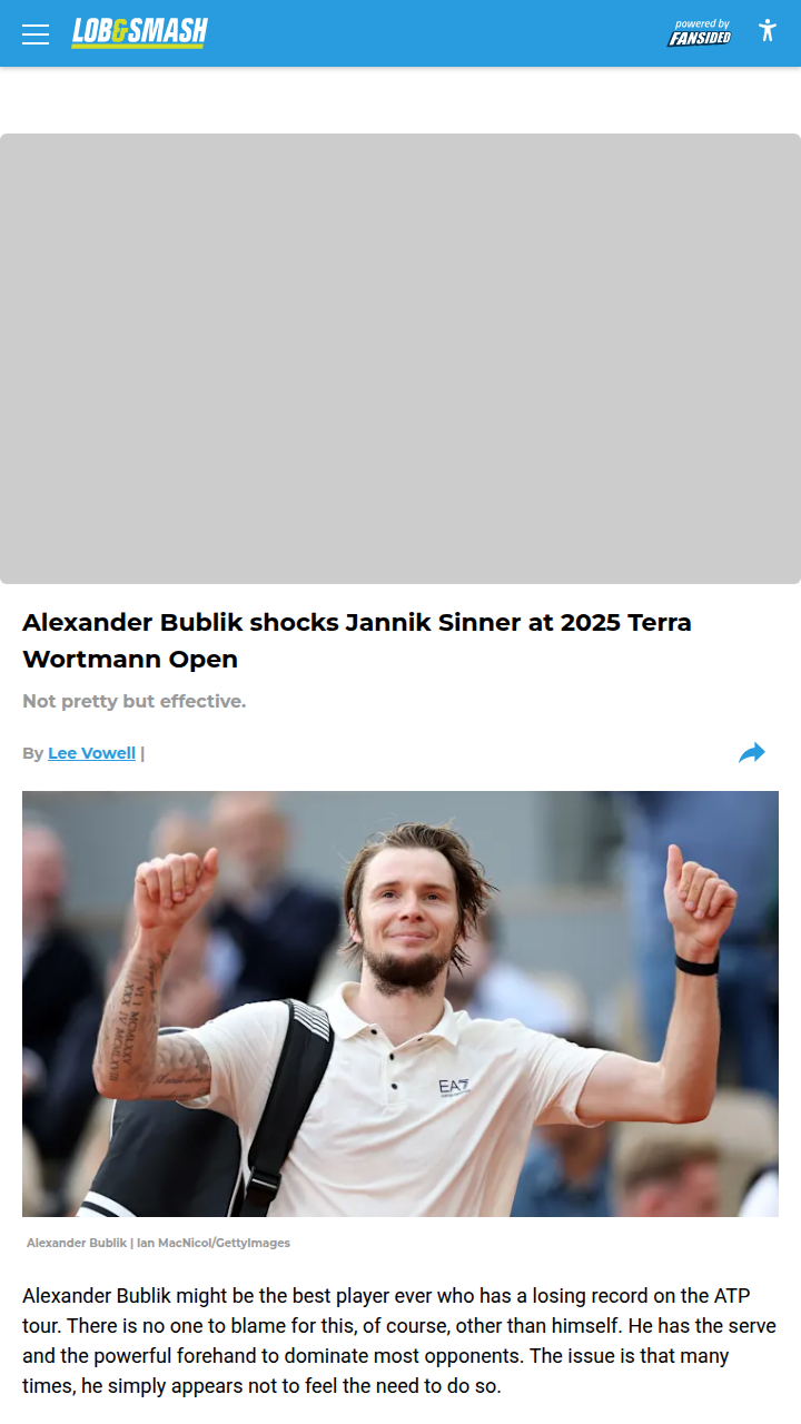 Bublik Stuns Sinner: Upset in Halle!