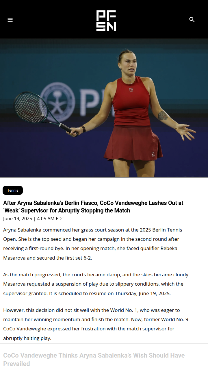 Sabalenka’s Berlin Halt Sparks Debate