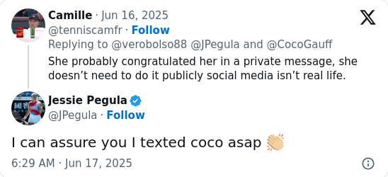 Pegula Sets Record Straight on Coco Support