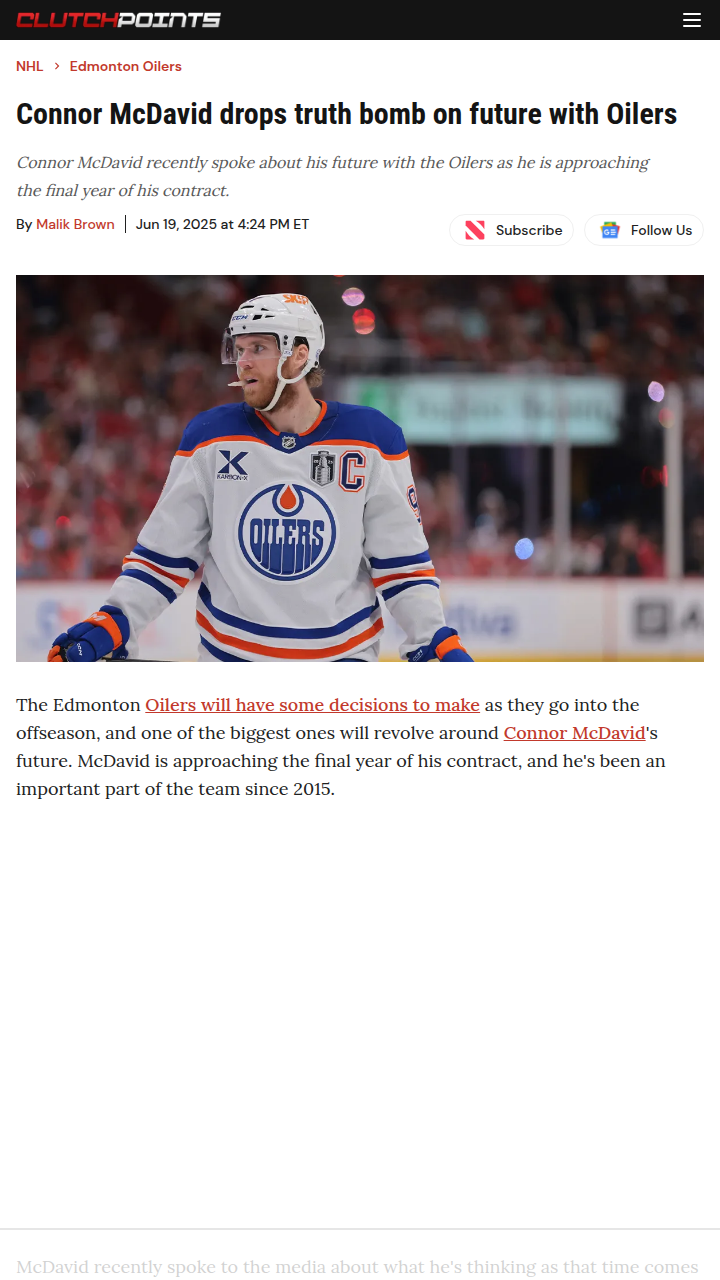 McDavid Hints at Oilers Future: Stay or Go?
