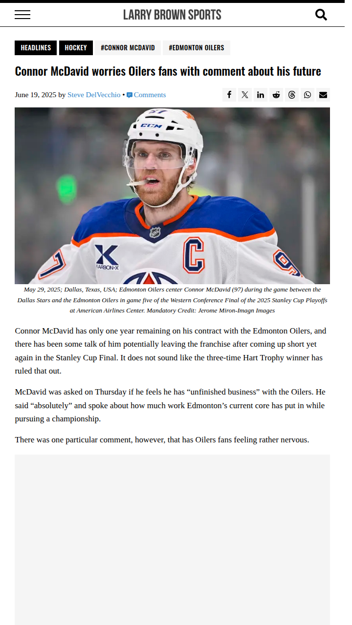 McDavid’s Future: Should Oilers Fans Worry?