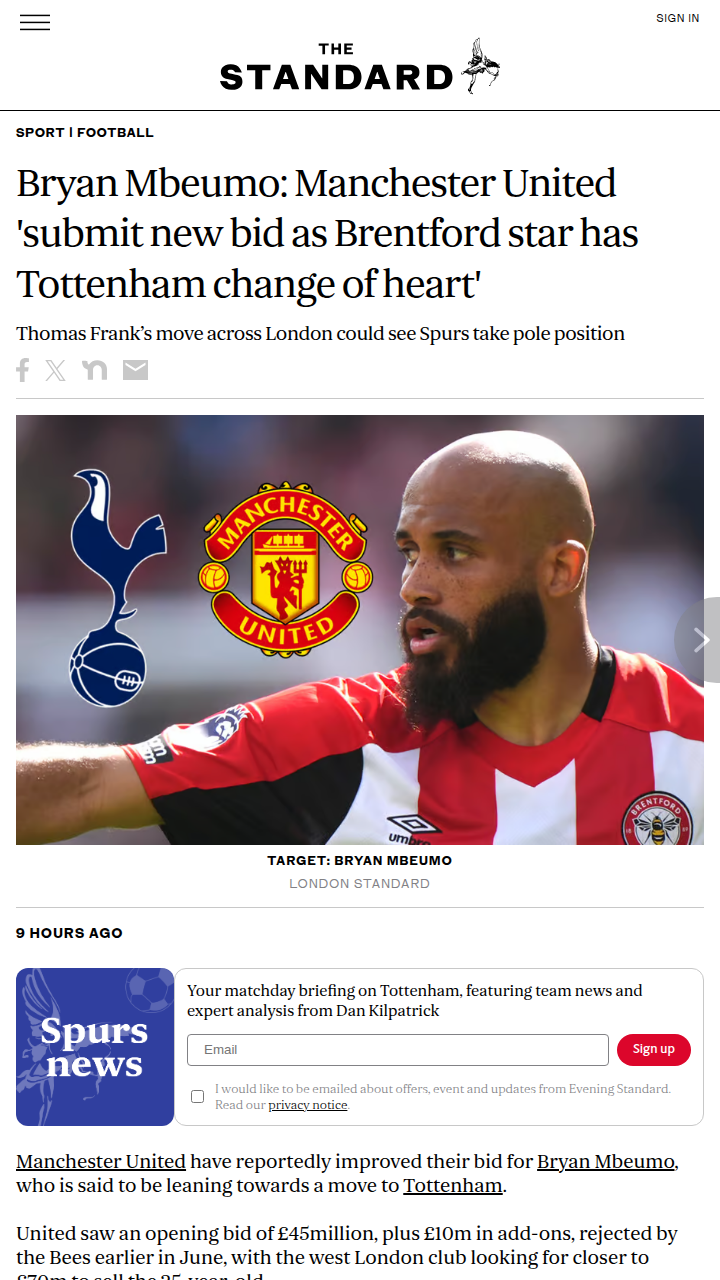 Mbeumo’s Transfer Tug-of-War: United or Spurs?