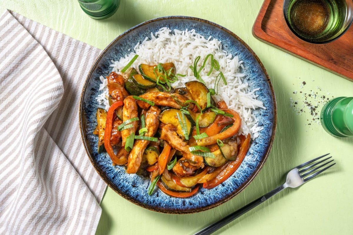 Pork Belly Rice Bowl with Colorful Veggies