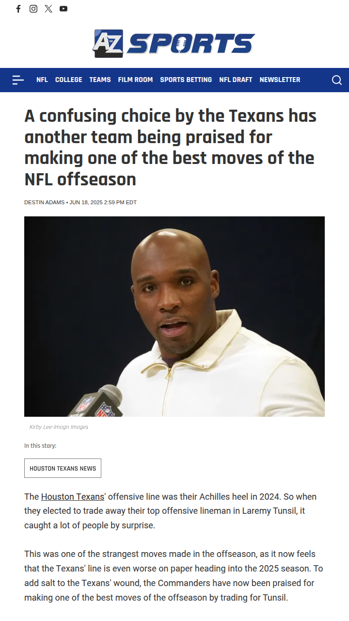 Texans Trade Tunsil—Genius or Disaster?
