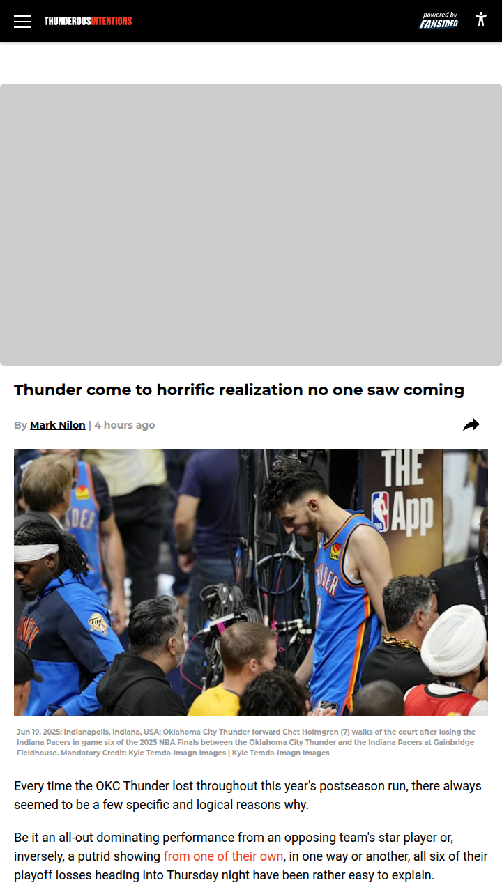 Thunder Stunned by Pacers’ Total Domination