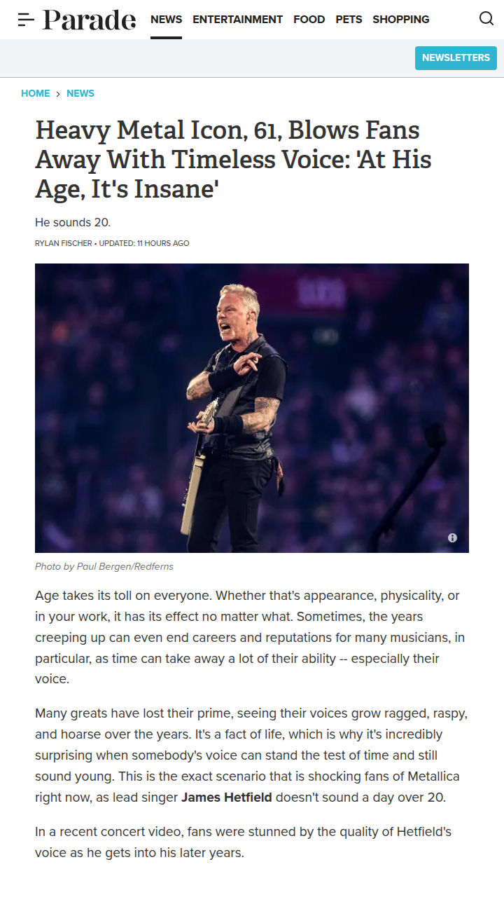 Hetfield’s Voice Still Shocks at 61 🤘