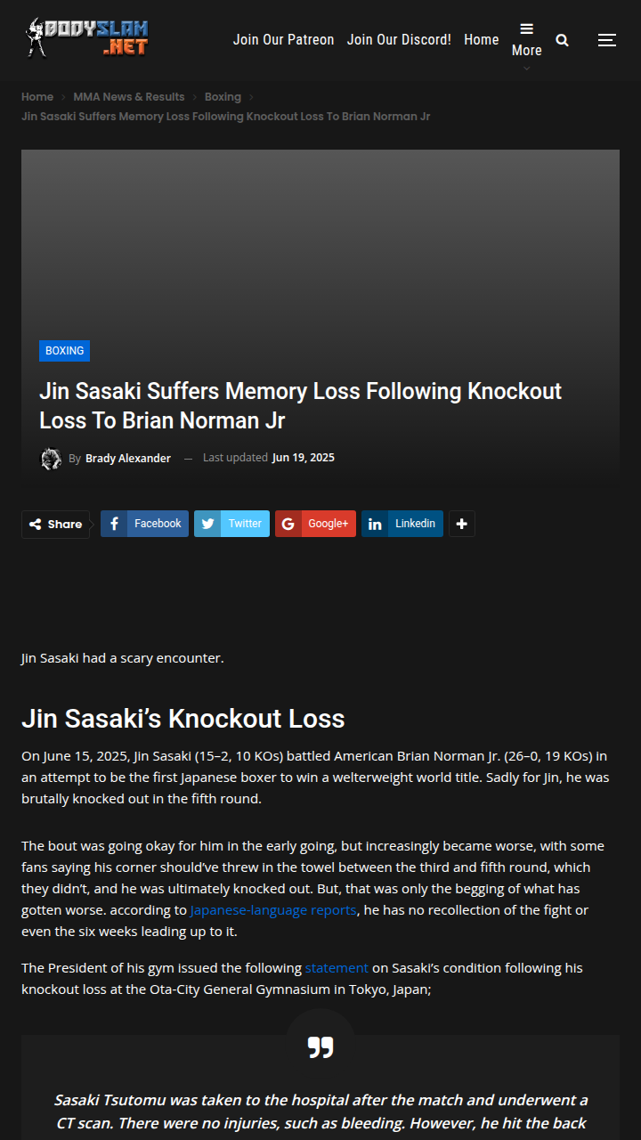 Sasaki’s Scary KO: Did His Corner Fail Him?
