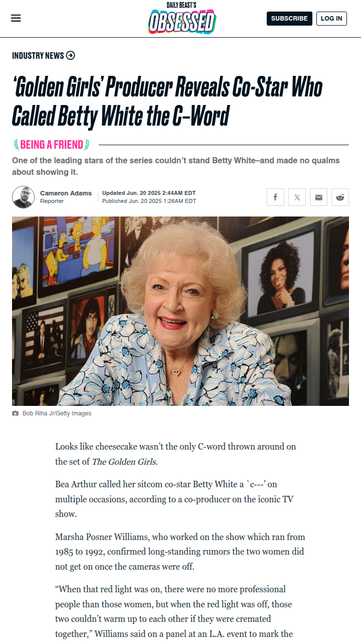 Bea Arthur’s Savage Shade at Betty White 😳