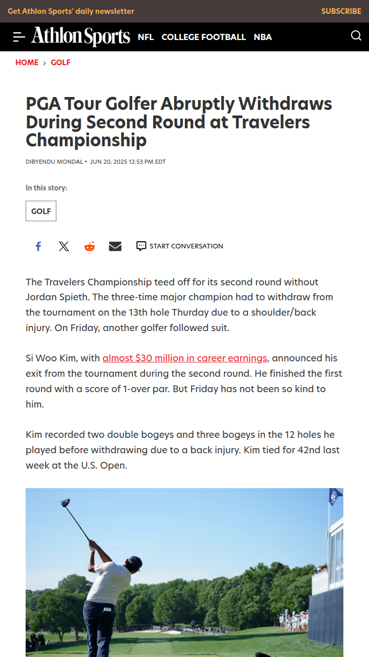 Si Woo Kim Bows Out—Back Woes Strike Again