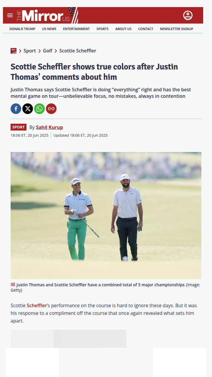 Scheffler’s Humility Shines After JT Praise