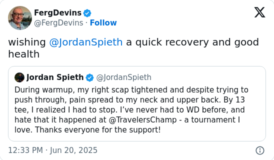 Spieth’s Ironman Streak Ends at Travelers