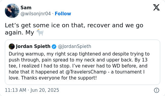 Spieth’s Ironman Streak Ends at Travelers