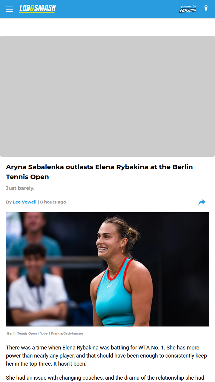 Sabalenka Edges Rybakina in Berlin Thriller