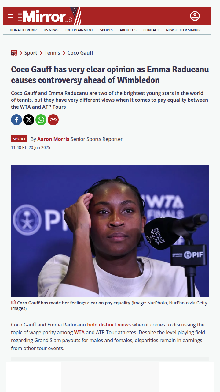 Gauff vs. Raducanu: Pay Gap Debate Heats Up