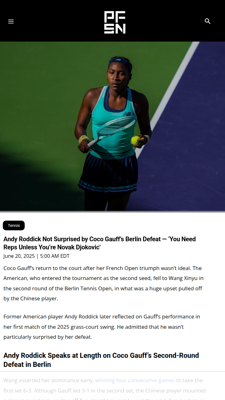 Gauff’s Grass Stumble: No Shock for Roddick