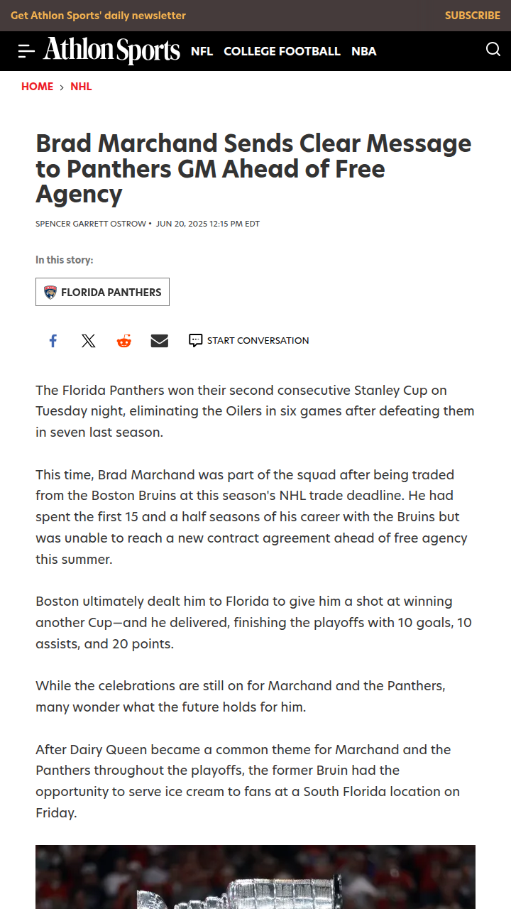 Marchand’s Message: ‘Pay Me, Zito!’