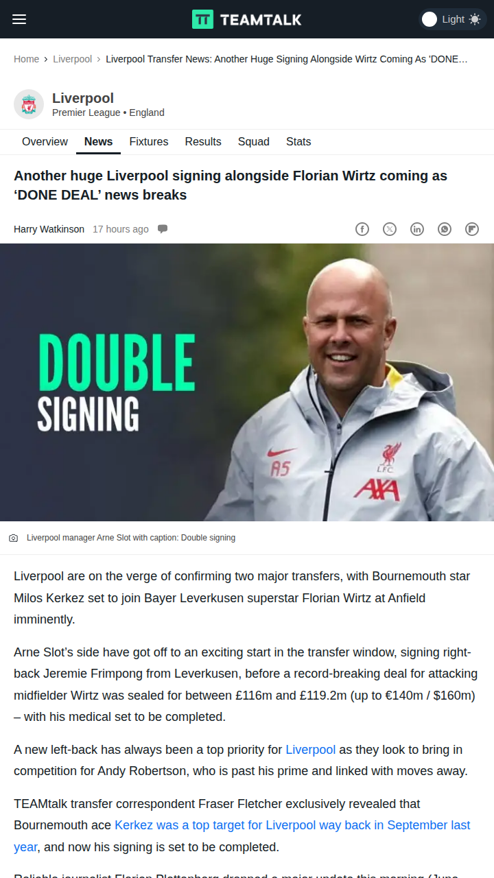 Kerkez to Anfield: Robbo’s Successor Arrives?