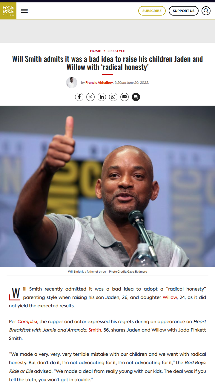 Will Smith’s Parenting Regret 😬