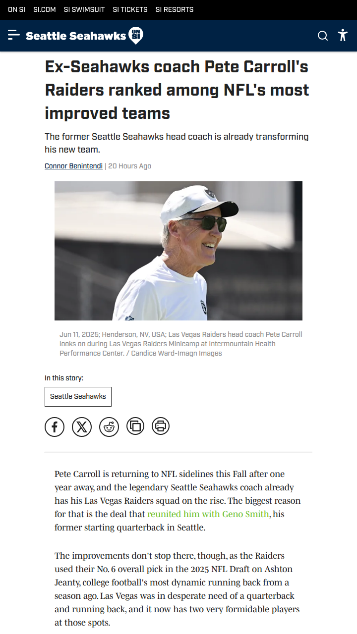 Carroll & Geno Reunite: Raiders on the Rise?