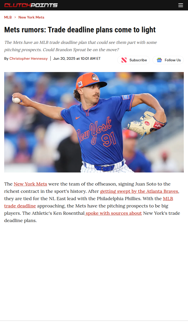 Mets’ Trade Deadline: Will They Go All-In?